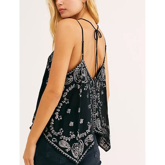 🎉LAST CHANCE🎉 FREE PEOPLE Going Out In Austin Top / Black - Picture 7 of 9